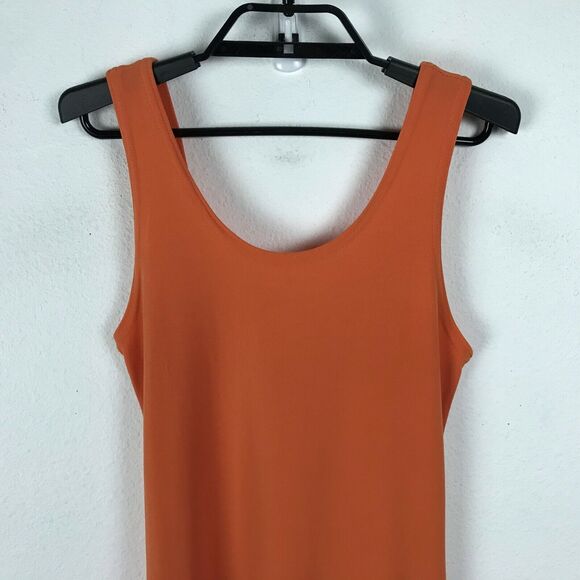 GenX Vintage 1990s Dress Size S Orange Sleeveless Cutouts Nylon Blend Y2K - Picture 2 of 7
